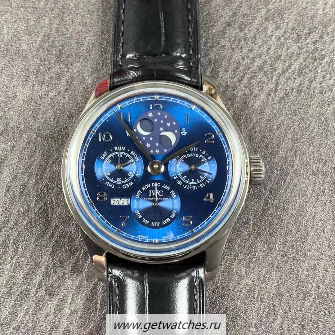 Fake IWC Portugieser Perpetual Calendar IW503401 V9F SS Blue Dial 52610