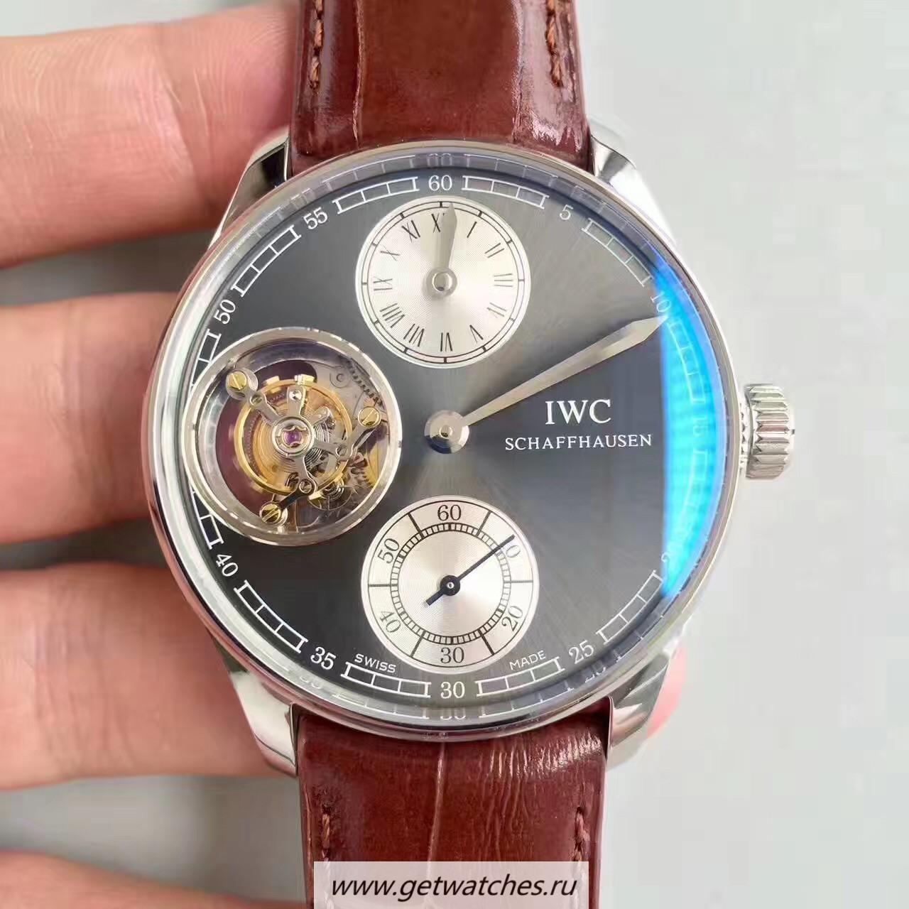 Perfect Replica IWC Portugieser Regulator Tourbillon IW544603 Noob Factory SS Anthracite Dial Caliber 65192