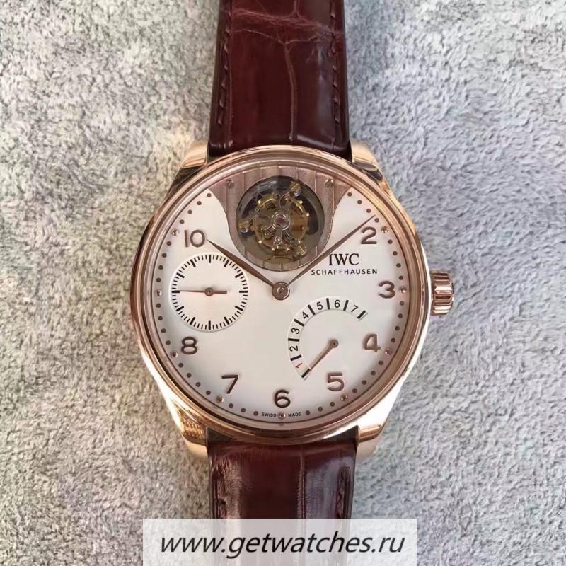 Perfect Replica IWC Portugieser Tourbillon Mystery IW504202 TF Rose Gold White Dial 50900