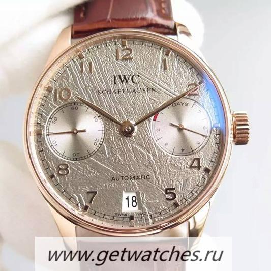 Shop IWC Portuguese IW5001 Rose Gold Gray Dial 52010