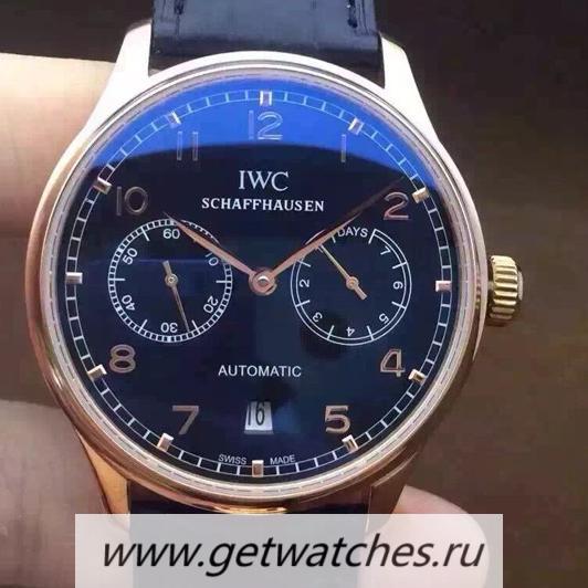 Perfect Replica IWC Portuguese IW5007 Power Reserve Rose Gold Black Dial 52010