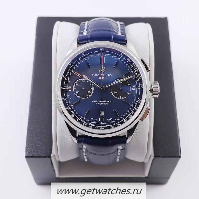 Fake Breitling Premier B01 GF SS Blue Dial 7750