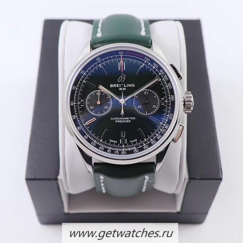 Replica Breitling Premier B01 GF SS Green Dial 7750