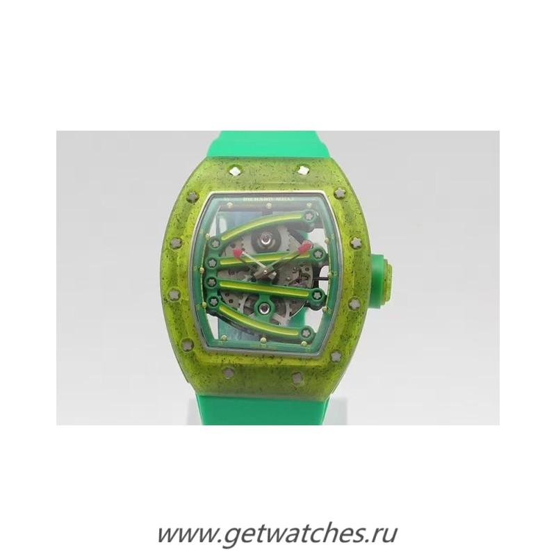 NEW Replica Richard Mille RM 59-01 Tourbillon Yohan Blake Translucent Green Composite Skeleton Green Dial M9015