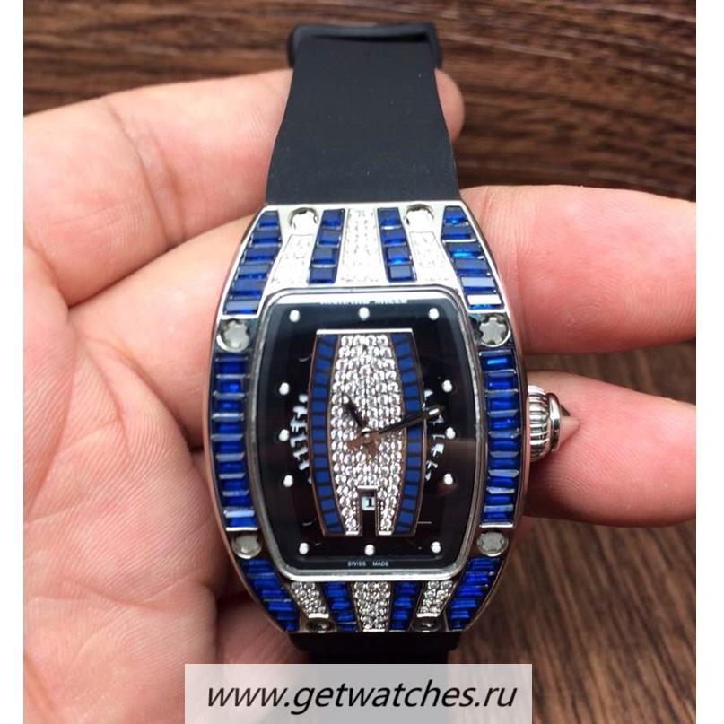 NEW Replica Richard Mille RM007 Ladies SS Blue D1am0nds Dial M6T51