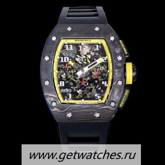 Copy Richard Mille RM011 Chrono KVF NTPT Yellow Dial 7750