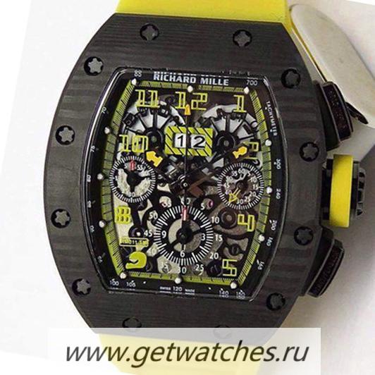 Shop Richard Mille RM011-FM Felipe Massa Chrono Forged Carbon Yellow Dial 7750