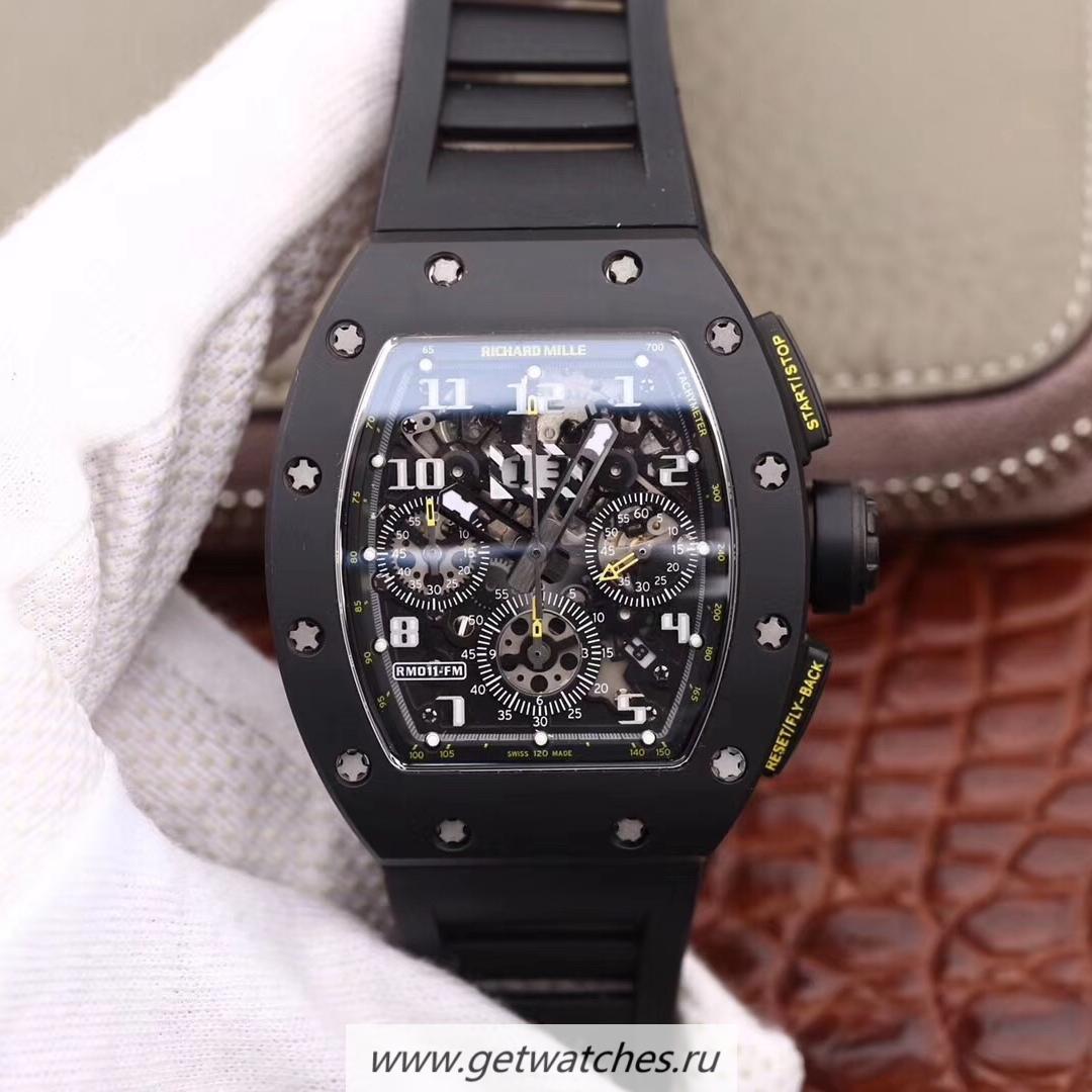 NEW Replica Richard Mille RM011-FM Felipe Massa Chrono Limited Edition KVF Ceramic Skeleton Dial 7750