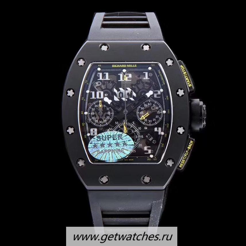 Perfect Replica Richard Mille RM011-FM KVF White Ceramic Black Dial 7750