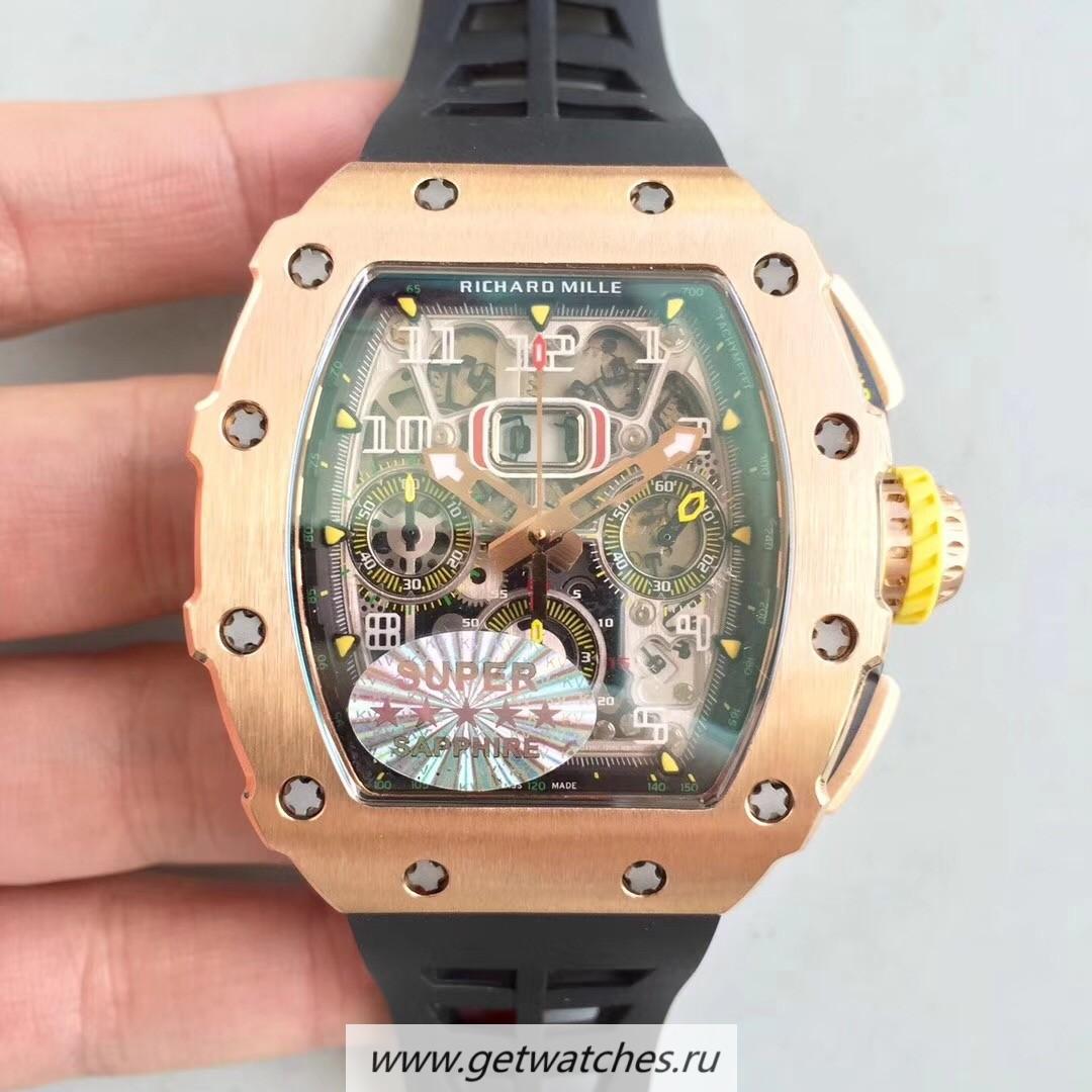 Best Price Richard Mille RM011 Felipe Massa Chrono KVF Rose Gold Skeleton Dial 7750