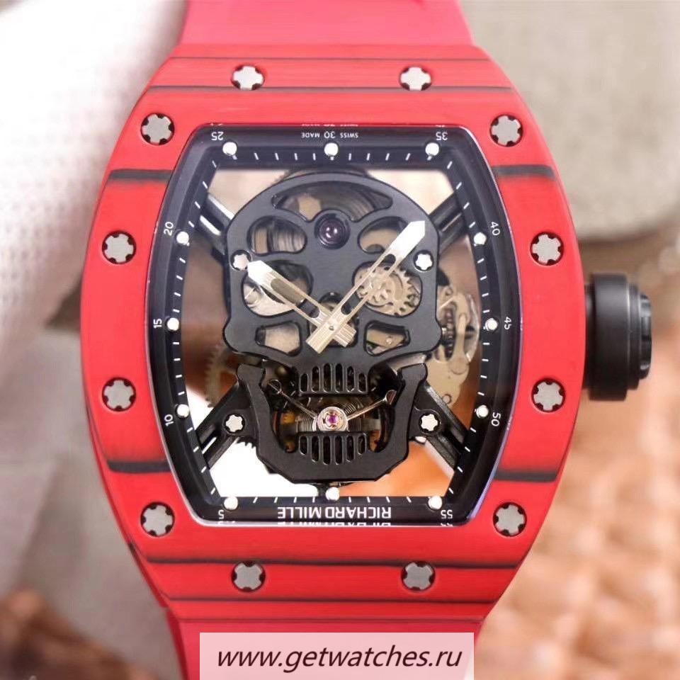 Fake Richard Mille RM052-01 JBF Red Forged Carbon Skeleton Dial Tourbillon