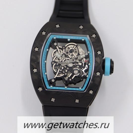 Copy Richard Mille RM055 KVF V3 NTPT Blue Dial Black Rubber Strap M8215