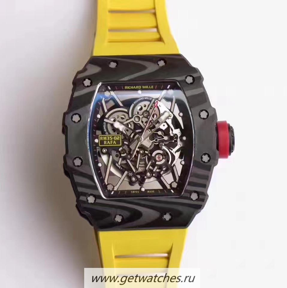 Best Price Richard Mille RM35-02 Rafael Nadal KVF Forged Carbon Black & Skeleton Dial M6T51