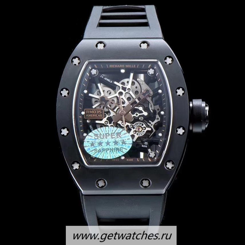 NEW Replica Richard Mille RM35 Americas KVF V2 Ceramic & Rose Gold Black Dial M8215