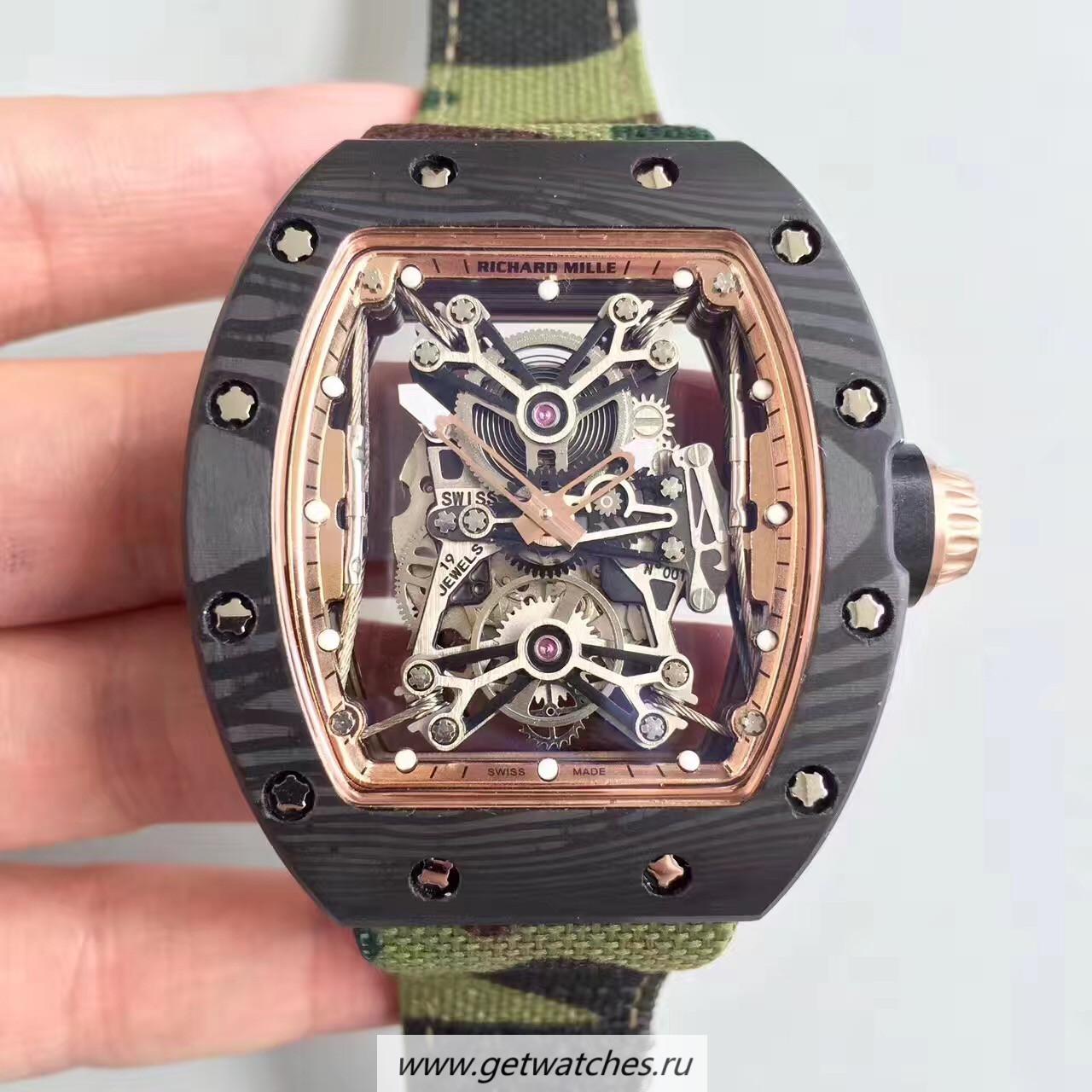 Perfect Replica Richard Mille RM50-27-01 NTPT KVF Black Forged Carbon Gold & Skeleton Dial M9015