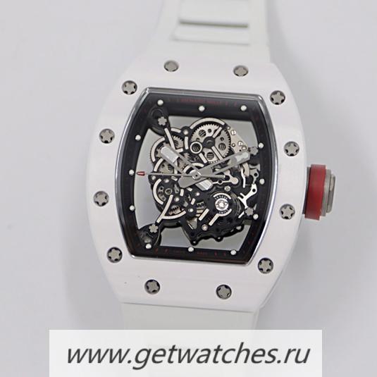 Fake Richard Mille RM55 KVF V3 White Ceramic & Black Titanium Black Dial M8215