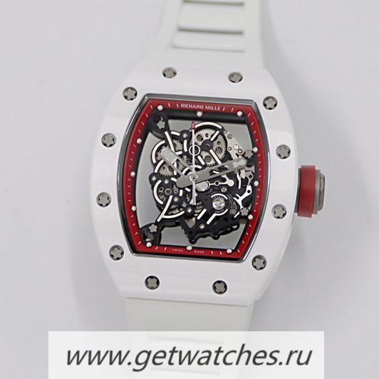 Shop Richard Mille RM55 KVF V3 White Ceramic & Titanium Red Dial M8215