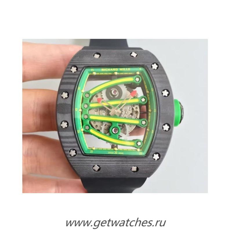 Shop Richard Mille RM59-01A Forged Carbon Green Skeleton Dial M6T51