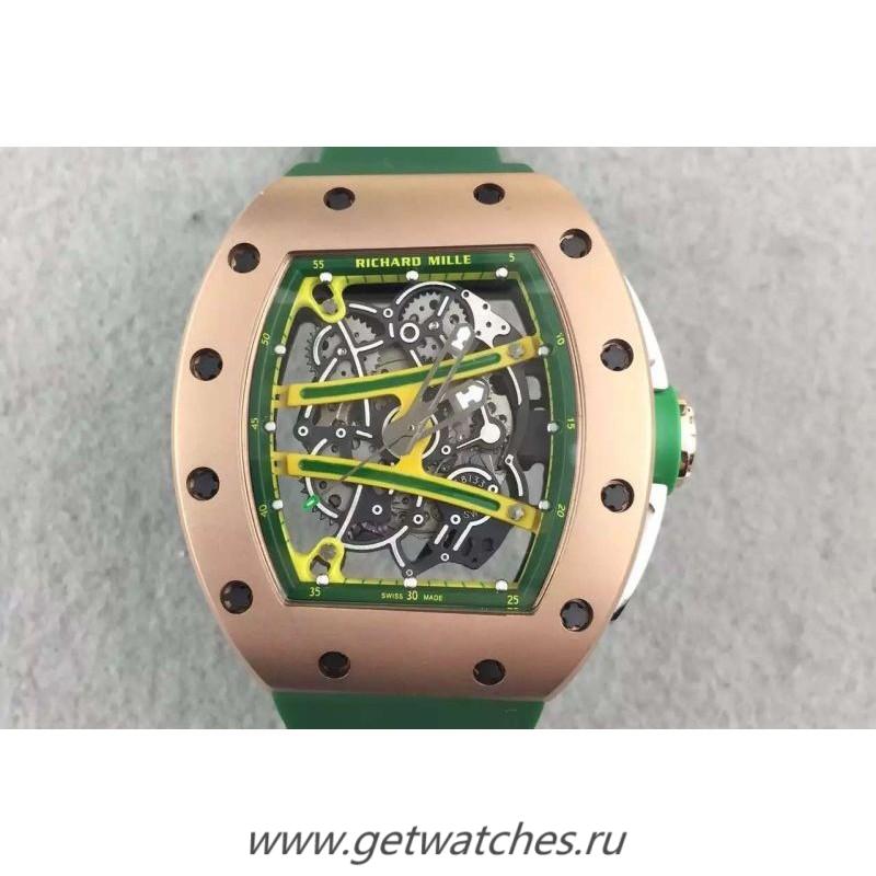 NEW Replica Richard Mille RM61 Rose Gold Green Skeleton Dial M9015