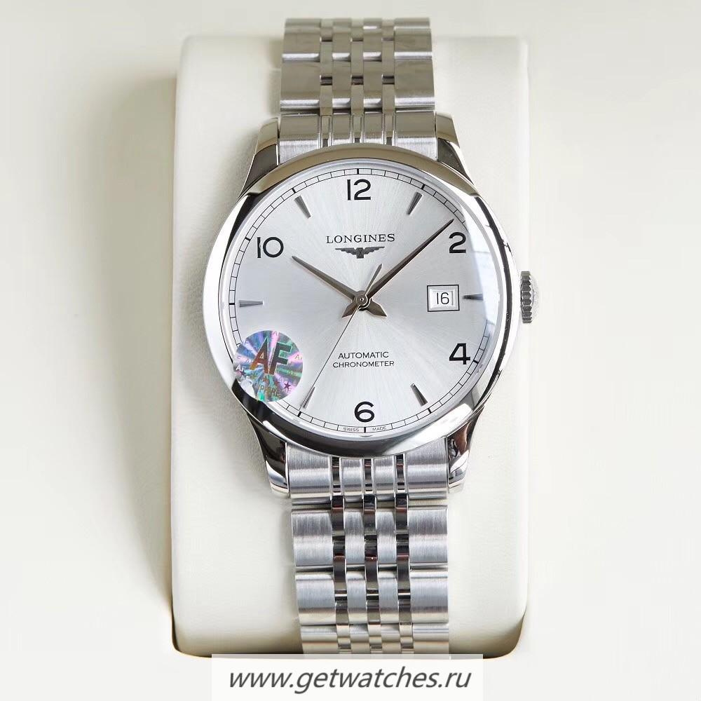 Shop Longines Record L2.821.4.76.6 AF SS SilverDial L888.4
