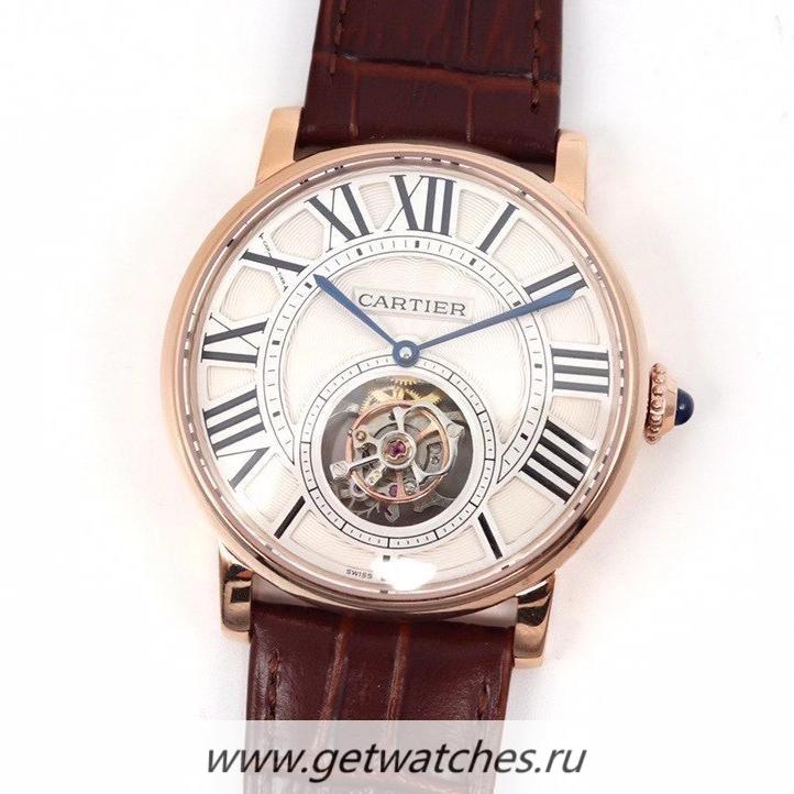 High Quality Ca*t1er Rotonde Flying Tourbillon W1556215 BBRF Rose Gold Silver Dial 9452 MC