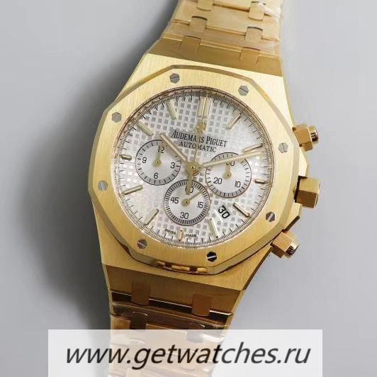 Fake Audemars P1g*et Royal Oak Chrono 26331 OMF Yellow Gold Silver Dial 7750