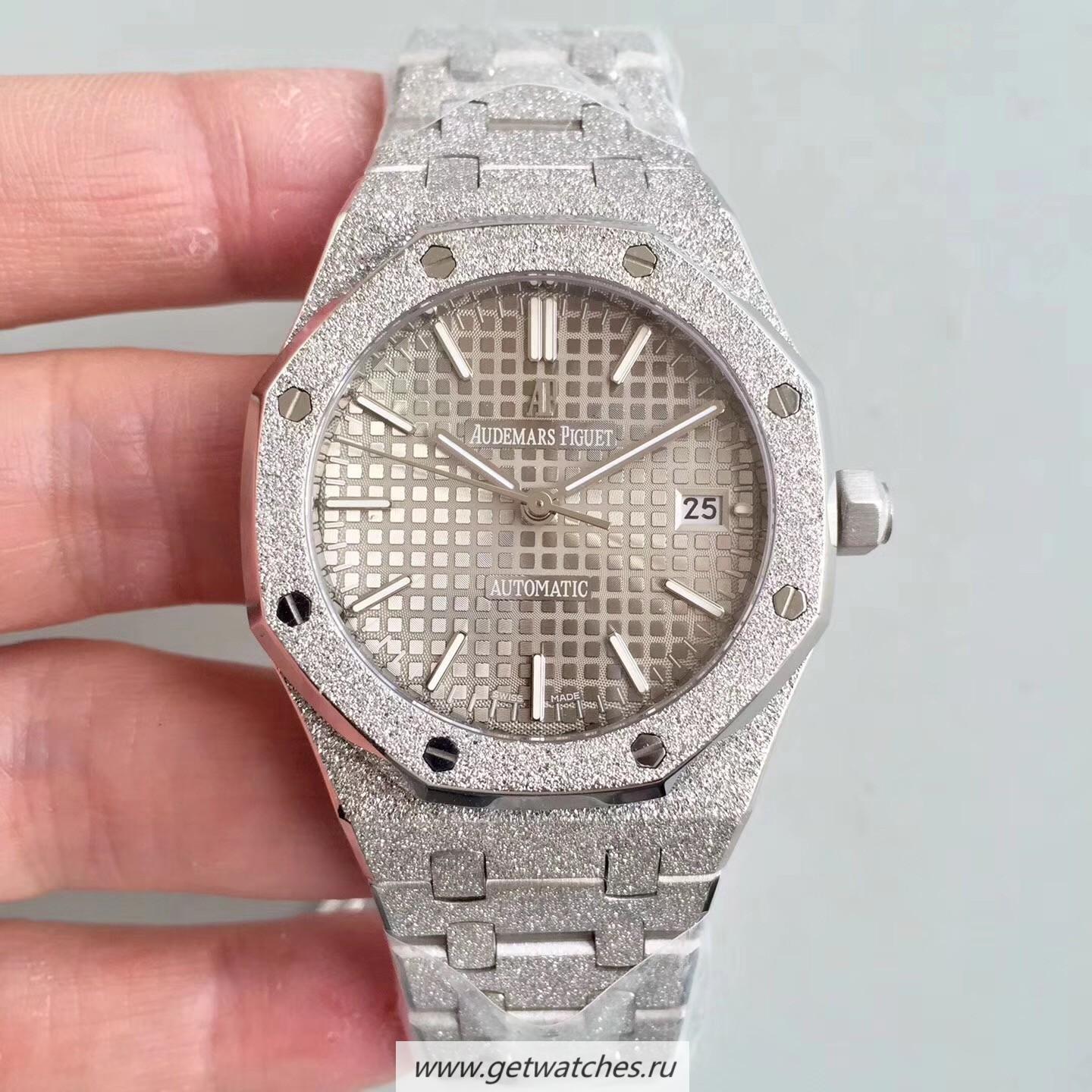 NEW Replica Audemars P1g*et Royal Oak Frosted Gold 37mm 15454 JHF SS Grey Dial 3120