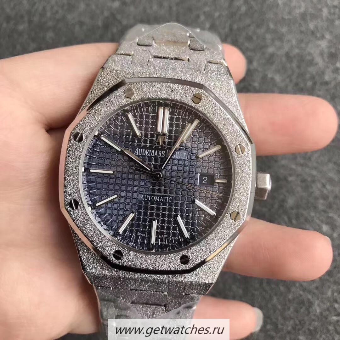 Perfect Replica Audemars Royal Oak Frosted Gold 41mm 15410BC Noob Factory SS Black Dial 3120