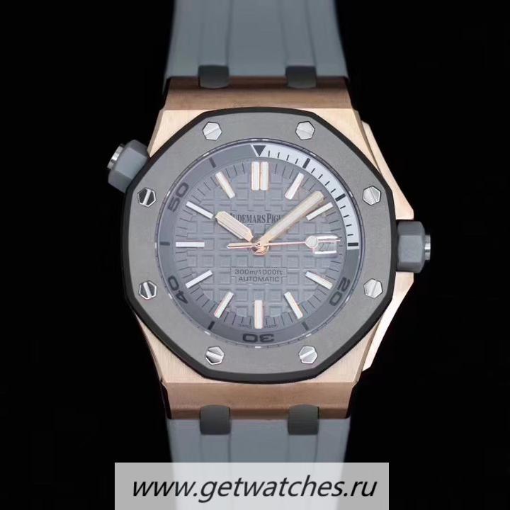 Fake Audemars P1g*et Royal Oak Offshore Diver 15710 JF Rose Gold Grey Dial 3120
