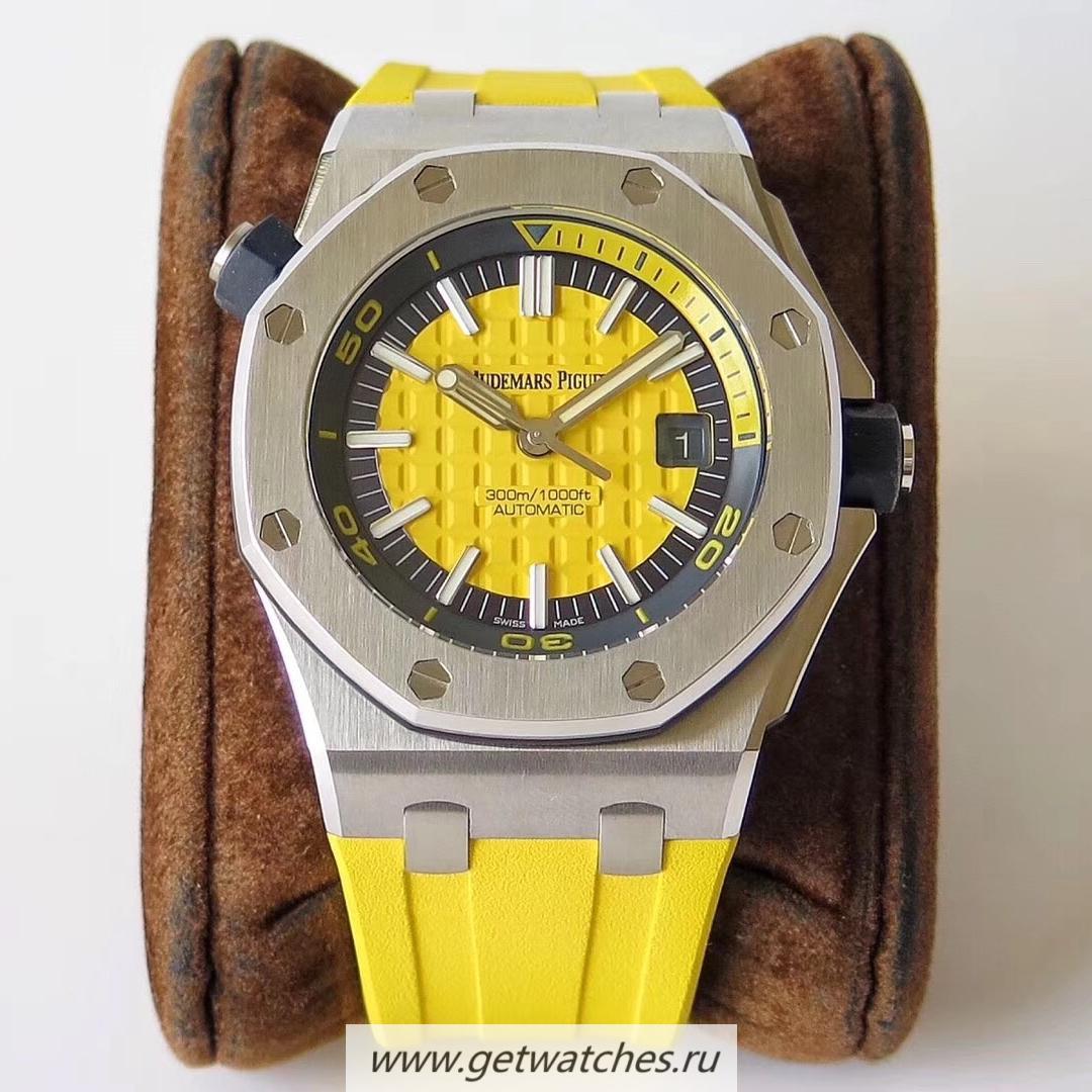 Best Price Audemars P1g*et Royal Oak Offshore Diver 15710 JF V8 SS Yellow Dial 3120