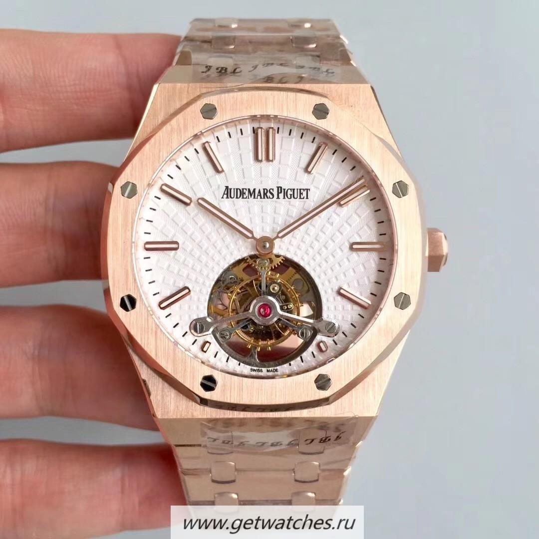 NEW Replica Audemars P1g*et Royal Oak Tourbillon Extra Thin 26522 R8F Rose Gold White Dial 2924