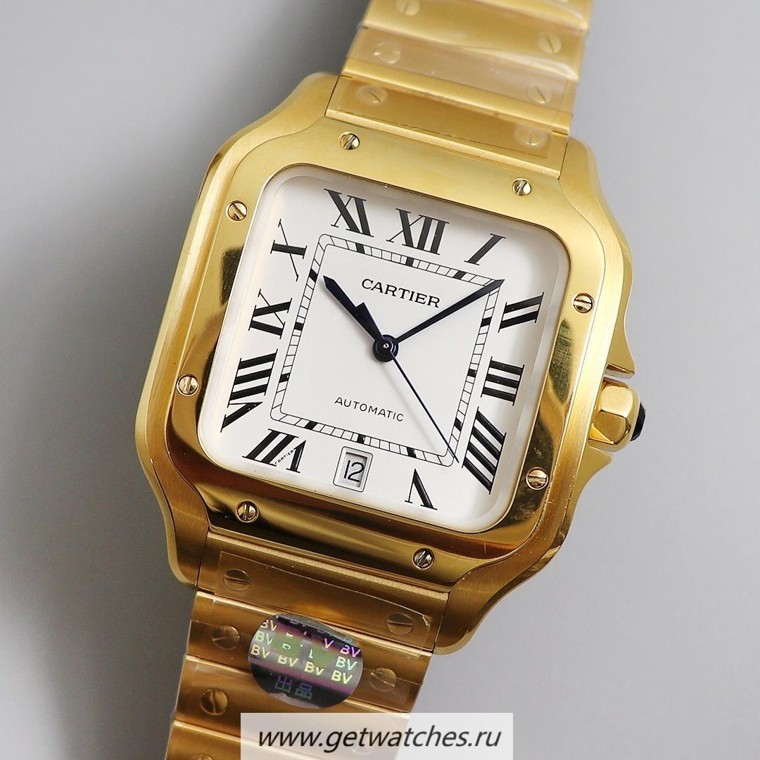 Replica Ca*t1er Santos WGSA0009 BVF V2 40mm Yellow Gold White Dial M9015