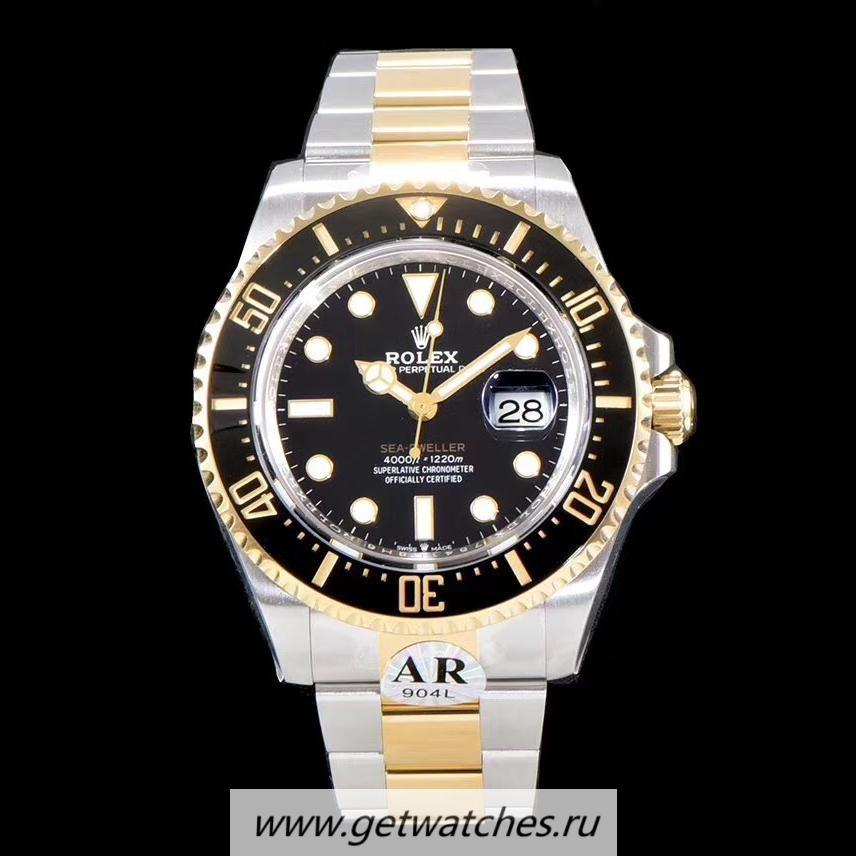 Replica R01ex Sea-Dweller 126603 ARF Yellow Gold & SS 904L Black Dial 2824