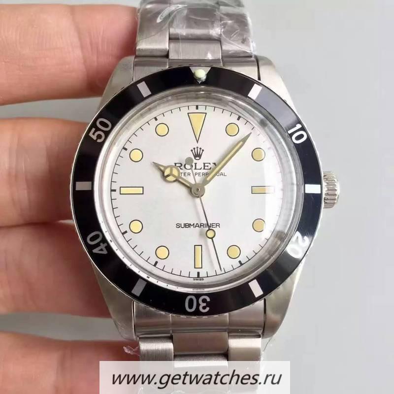 Copy R01ex Submariner 6538 Big Crown LF SS White Dial 2836