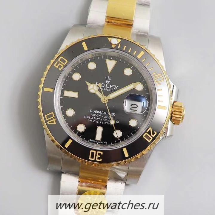 Replica R01ex Submariner Date 116613 LN D1F 24K Yellow Gold Wrapped & SS 904L Black Dial 2824