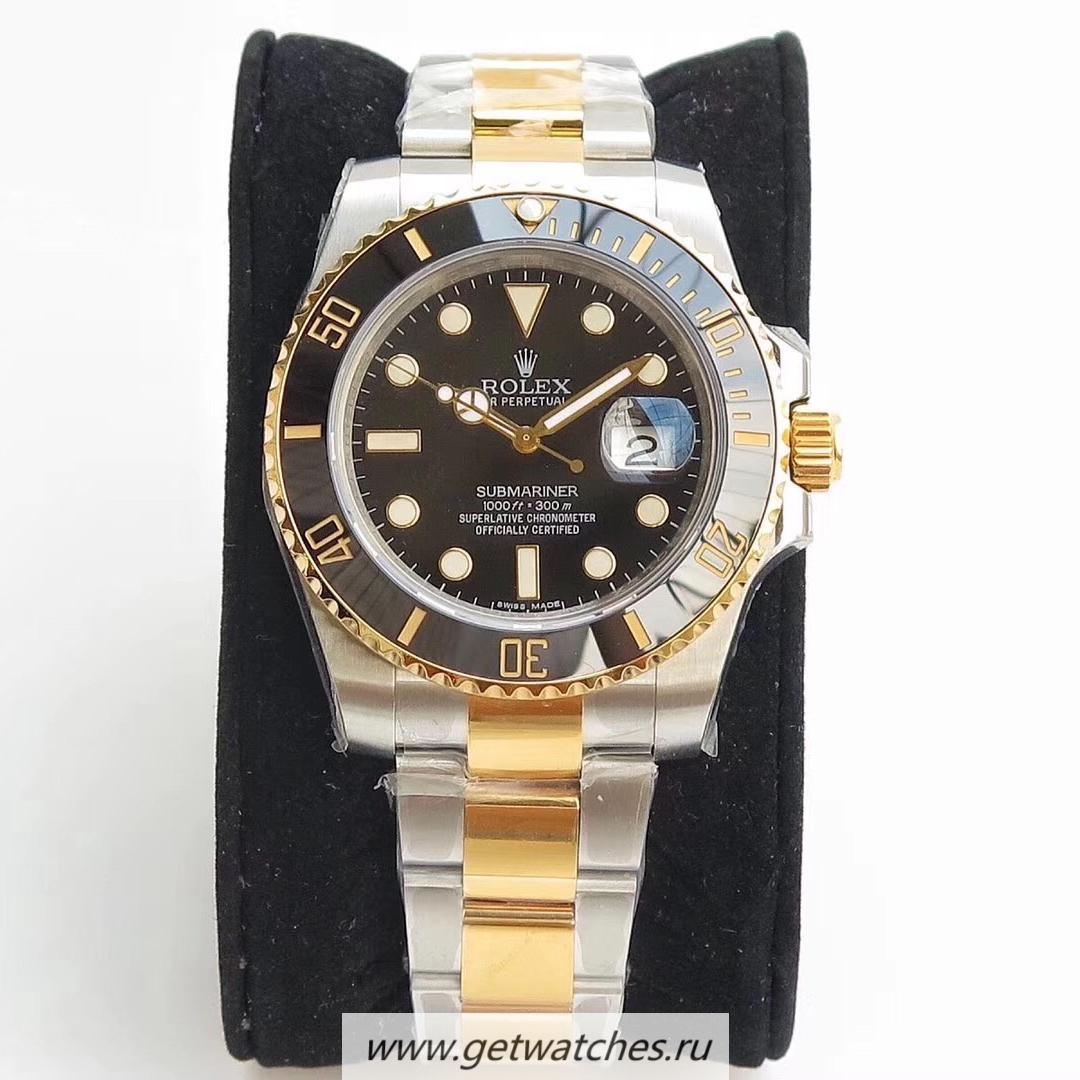 Replica R01ex Submariner Date 116613 LN VRF 18K Yellow Gold Wrapped & SS Black Dial 2836