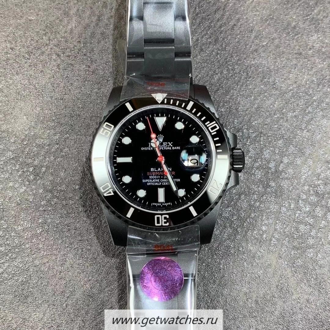 Perfect Replica R01ex Submariner Date Blaken Single Red IPKF PVD Black Dial 2824