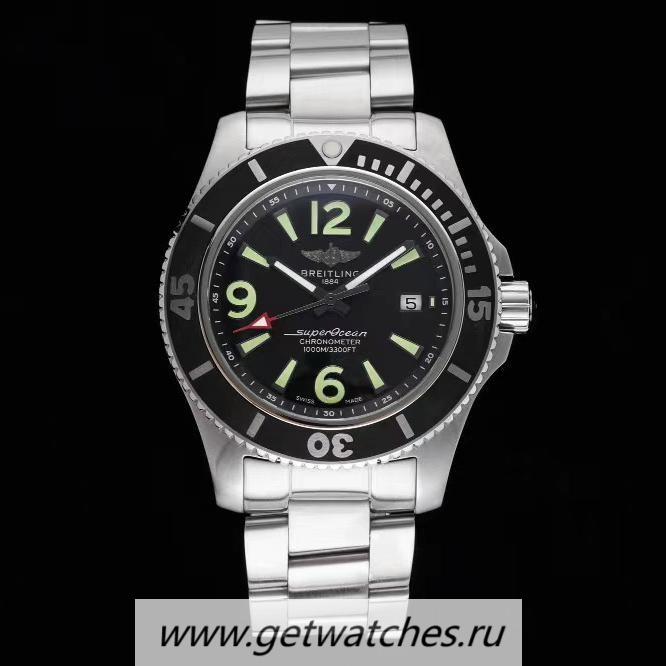 Shop Breitling S*perocean Automatic 44 TF SS Black Dial 2824