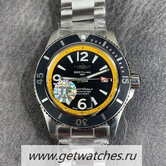 Replica Breitling S*perocean Automatic 44 TF SS Black & Yellow Dial 2824
