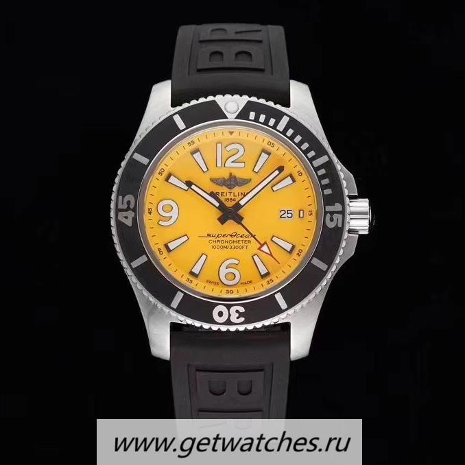 Fake Breitling S*perocean Automatic 44 TF SS Yellow Dial 2824