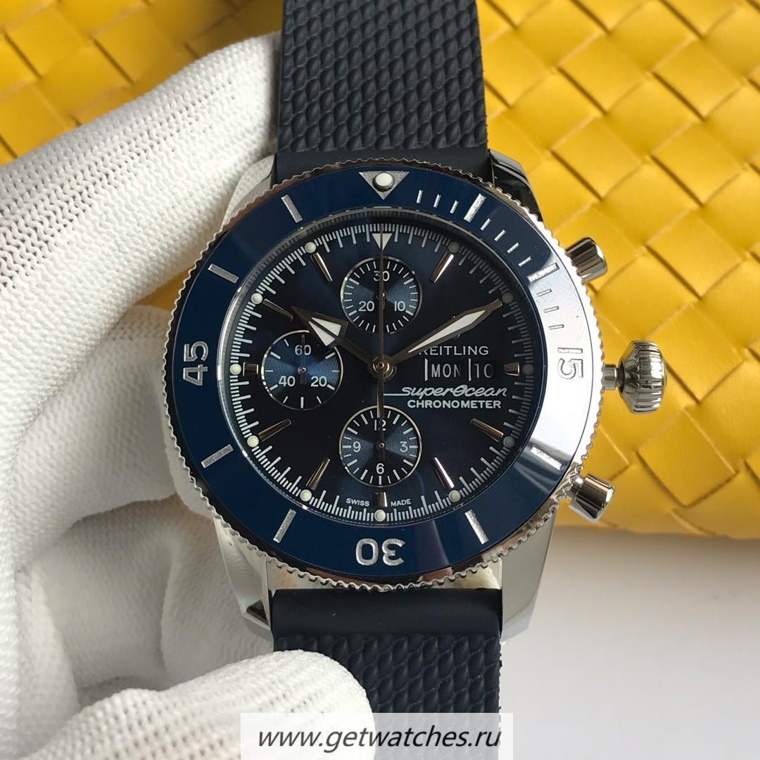 Shop Breitling S*perocean Heritage Chrono 44 A13312 AIF SS Blue Dial 7750
