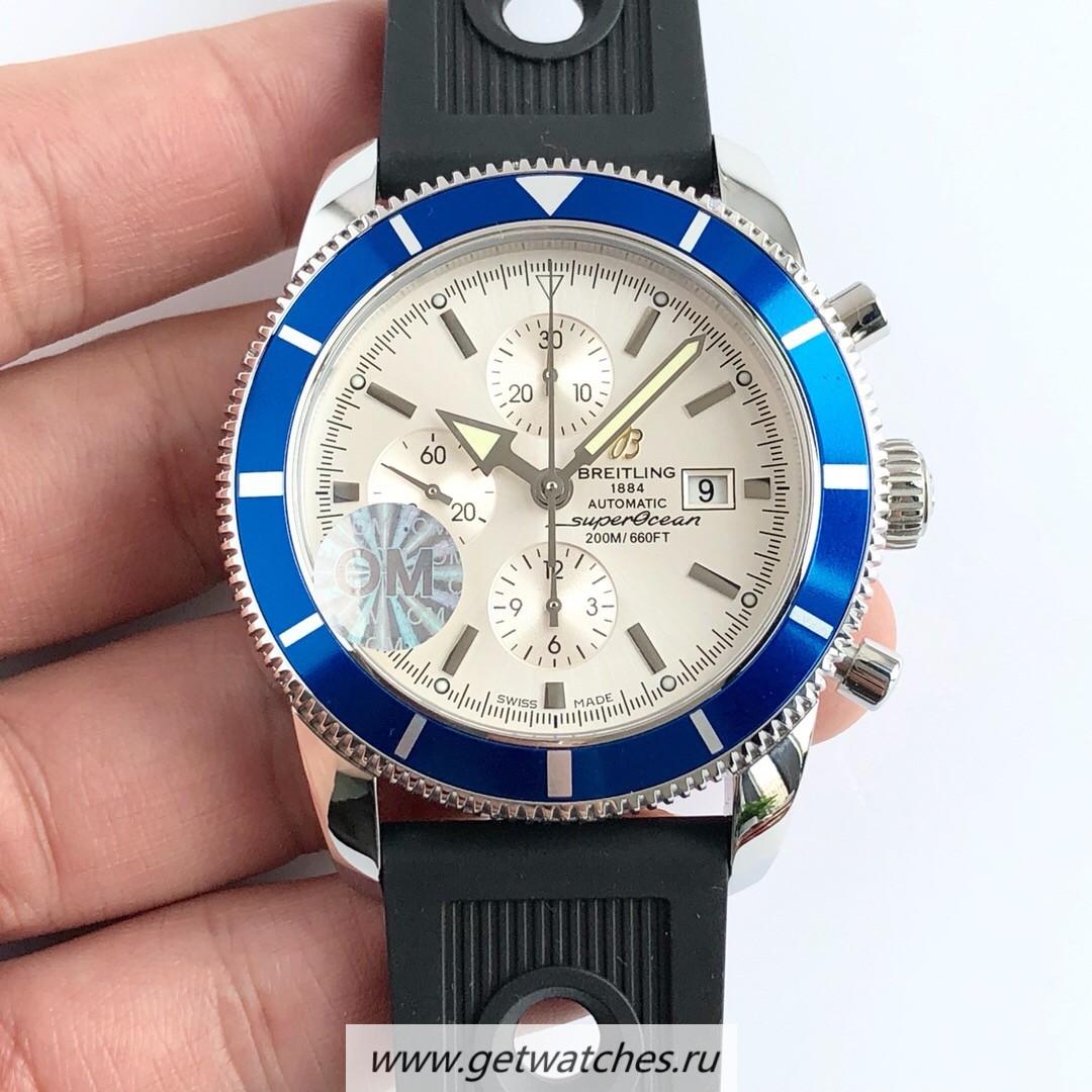 Replica Breitling S*perocean Heritage II Chrono 46 A1331216 OMF SS White Dial 7750