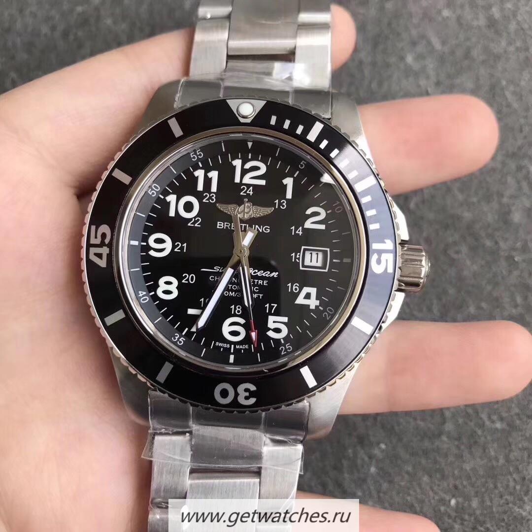 Perfect Replica Breitling S*perocean II 44mm A17392D7/BD68 GF SS Black Dial 2824