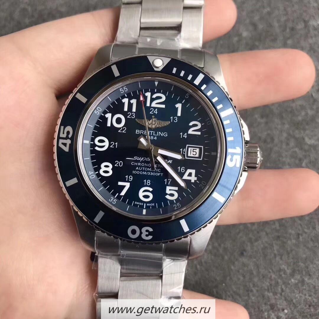 Copy Breitling S*perocean II 44mm A17392D8/C910-162A GF SS Blue Dial 2824