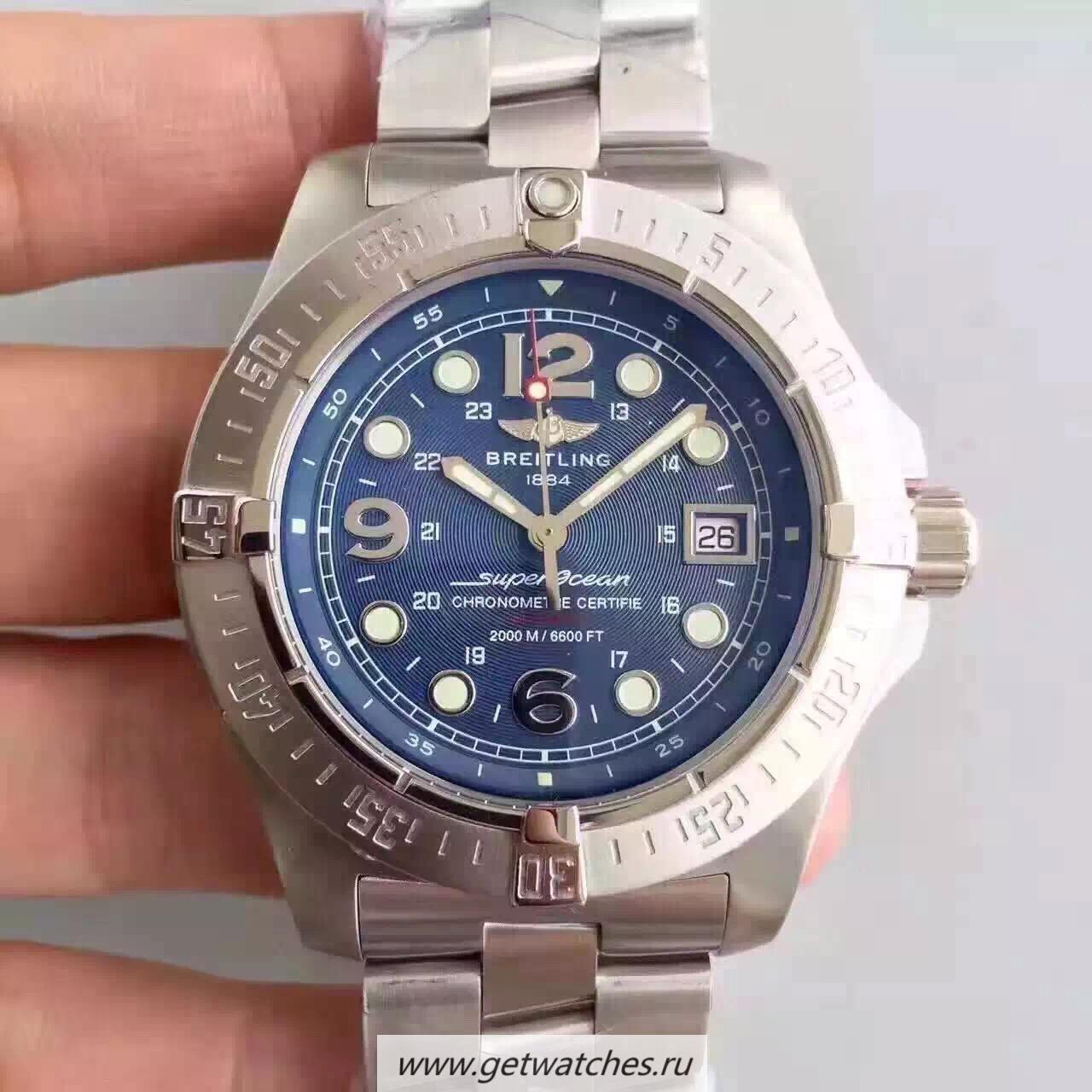 Fake Breitling S*perocean Steelfish A1739010-B772-134A Noob Factory SS Blue Dial 2836