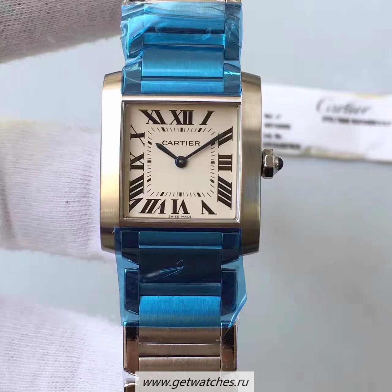 Fake Ca*t1er Tank Francaise Ladies WSTA0005 25mm x 30mm TWF SS White Dial Quartz