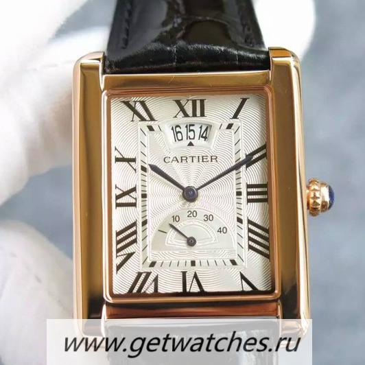 Perfect Replica Ca*t1er Tank L0vis Extra Large W1560003 Rose Gold White Dial 2824