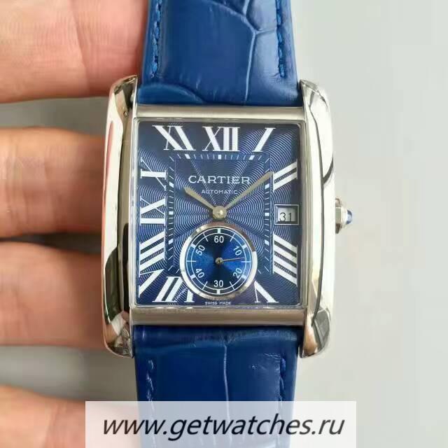High Quality Ca*t1er Tank MC WSTA0010 JF SS Blue Dial 1904MC