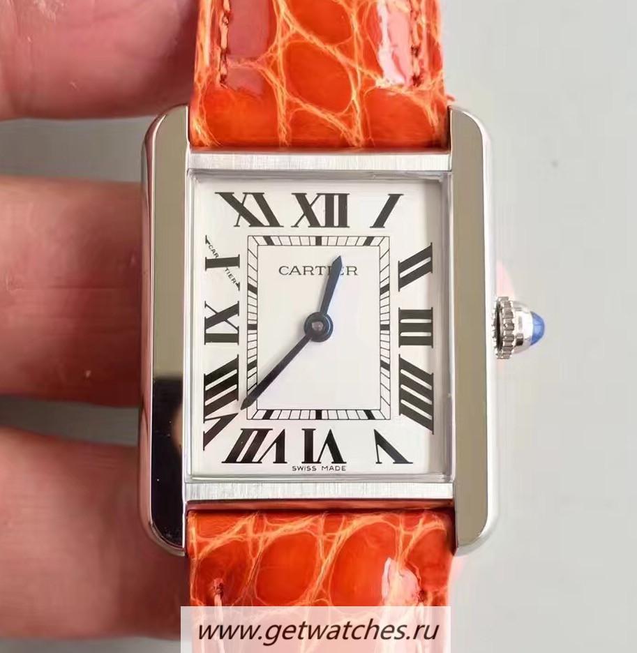 Best Price Ca*t1er Tank Solo Ladies W5200003 27mm x 34mm TWF SS White Dial Quartz