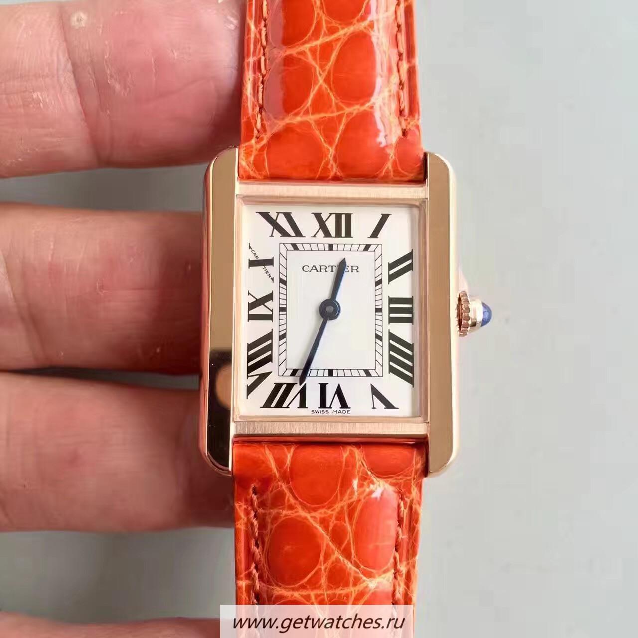 Best Price Ca*t1er Tank Solo Ladies W5200005 24mm x 31mm TWF Rose Gold White Dial Quartz